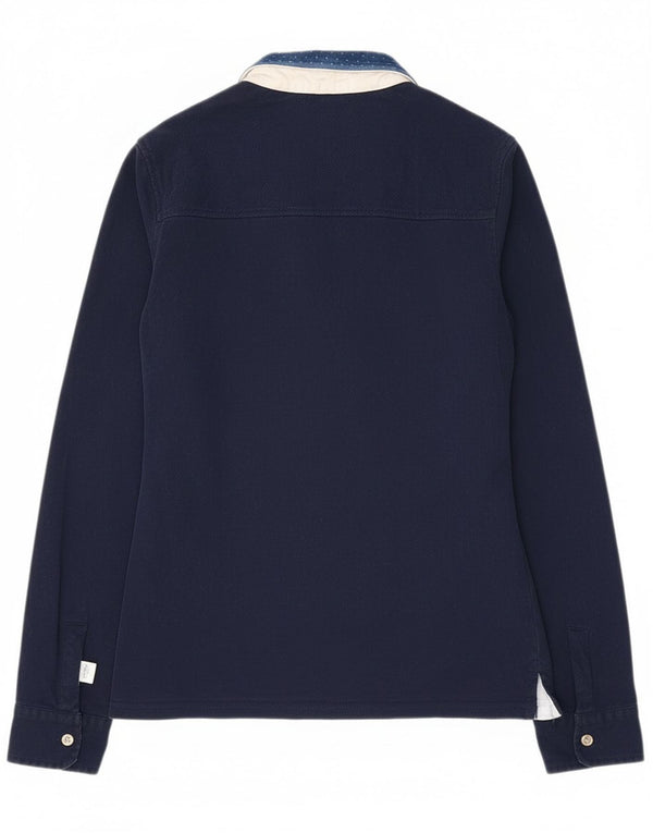 Crew Clothing Womens Graphic Rugby Polo Shirt UK 8 Small Navy Blue