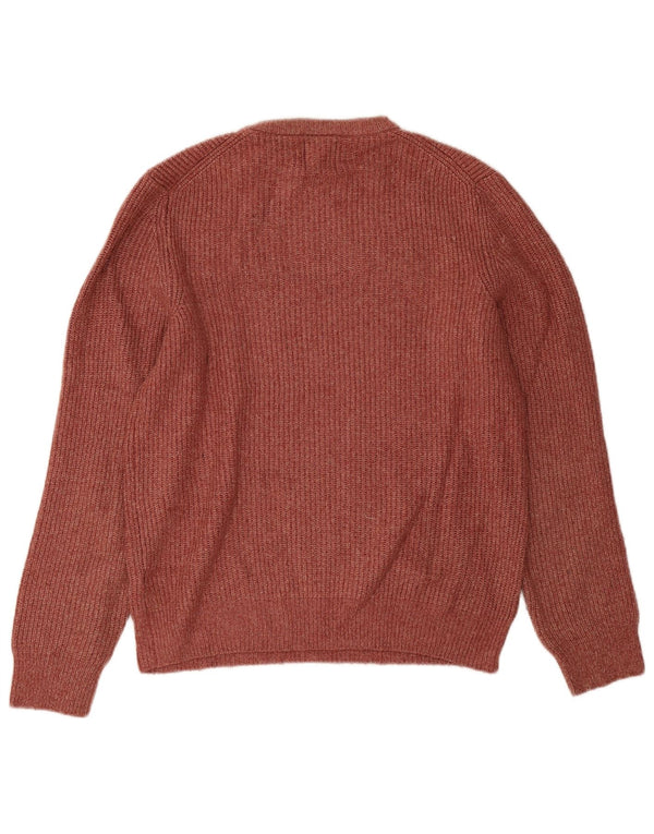 Marks & Spencer Mens Crew Neck Jumper Sweater Small Maroon Polyamide