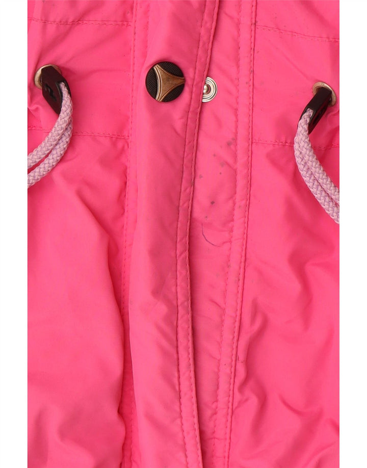 Colle Womens Hooded Ski Jacket UK 10 Small Pink Colourblock Polyester