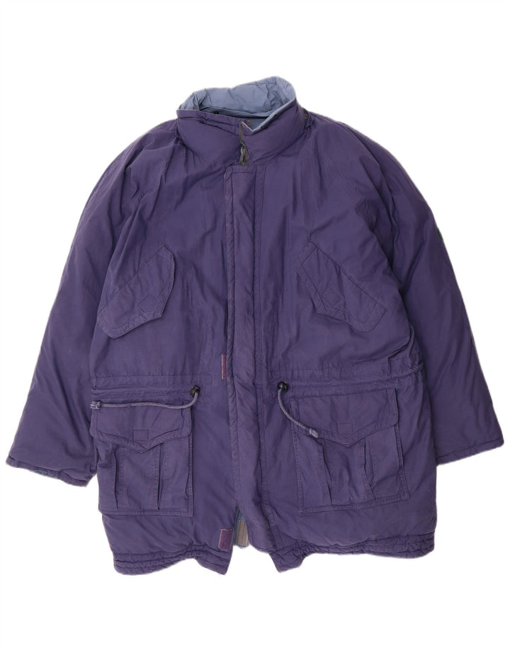 DIADORA Mens Loose Fit Reversible Padded Jacket UK 38 Medium Blue Cotton