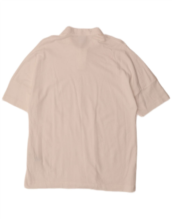 Zara Mens Polo Shirt Medium White Cotton