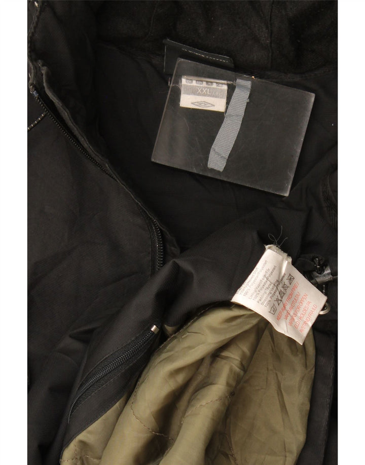 Umbro Mens Hooded Windbreaker Jacket UK 44 2XL Black Polyester
