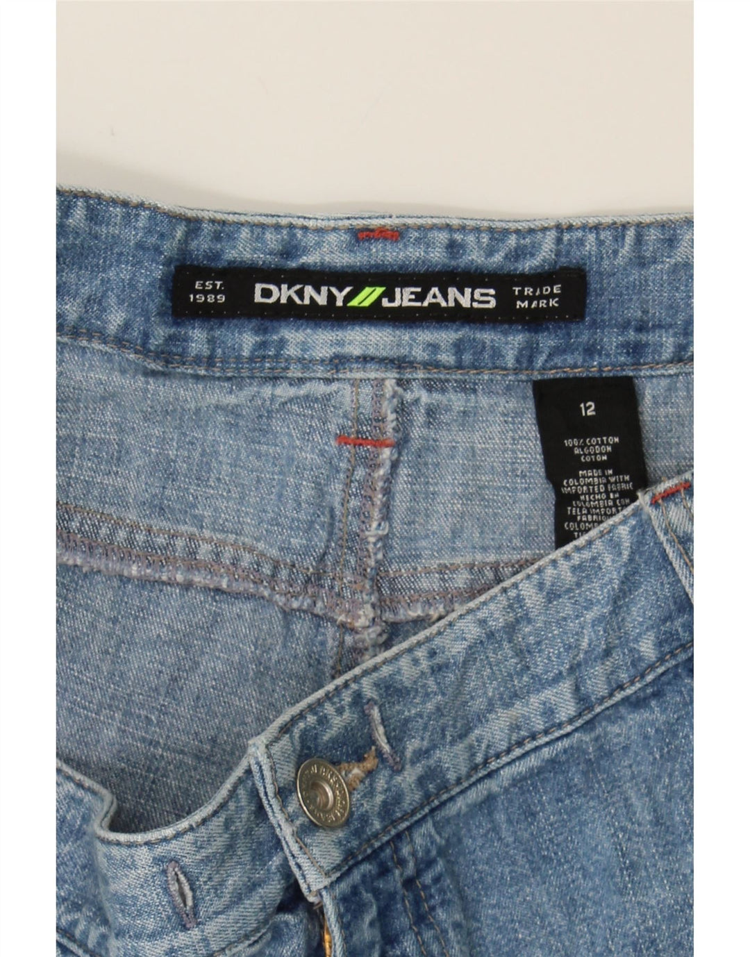 DKNY Womens Denim Shorts US 12 Large W34  Blue Cotton Vintage Dkny and Second-Hand Dkny from Messina Hembry 
