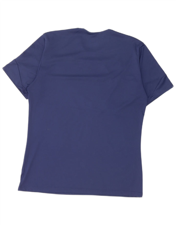 Adidas Mens Climalite T-Shirt Top Medium Navy Blue Colourblock
