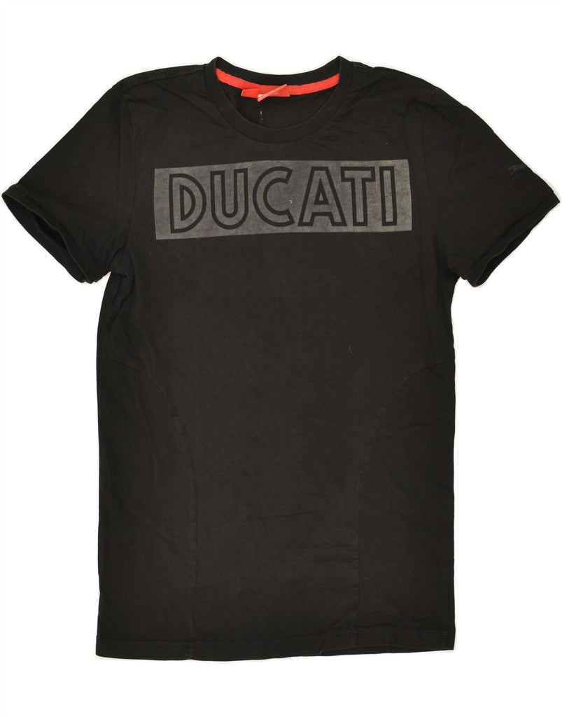 PUMA Womens Ducati Graphic T-Shirt Top UK 6 XS Black | Vintage Puma | Thrift | Second-Hand Puma | Used Clothing | Messina Hembry 