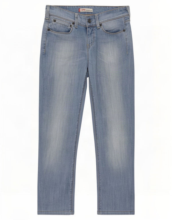 Levi's Womens 570 Straight Jeans W30 L28 Blue Cotton