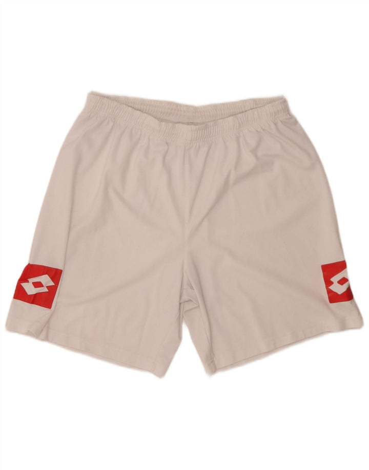 LOTTO Mens Graphic Sport Shorts Large White