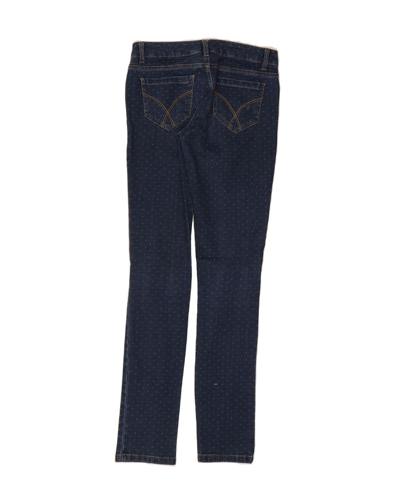 CREW CLOTHING Womens Skinny Jeans W28 L34 Navy Blue Spotted Cotton Vintage Crew Clothing and Second-Hand Crew Clothing from Messina Hembry 