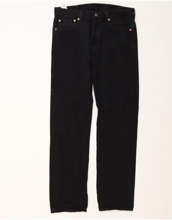Levi's Mens 501 Straight Jeans W34 L34 Black Cotton