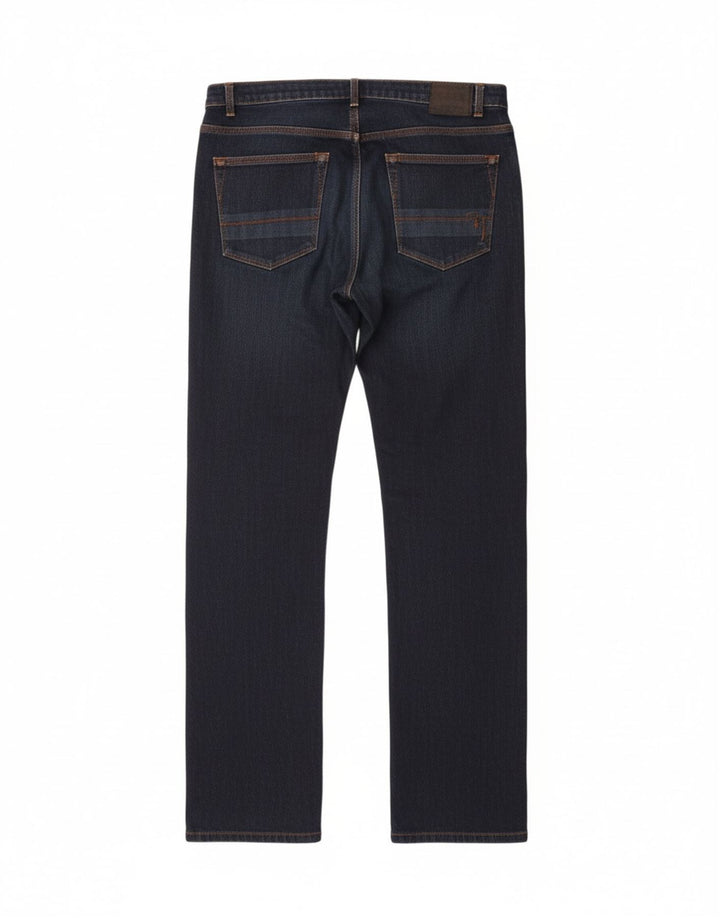 TRUSSARDI Womens Straight Jeans W31 L34 Navy Blue Cotton Vintage Trussardi and Second-Hand Trussardi from Messina Hembry 