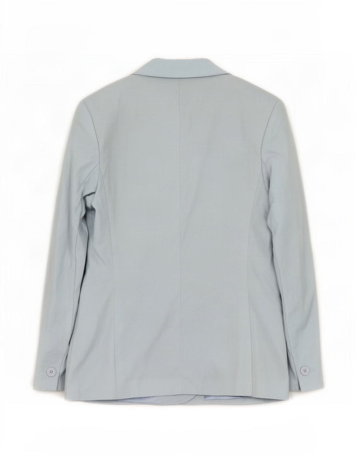 Marks & Spencer Womens 3 Button Blazer Jacket UK 12 Medium Blue Viscose