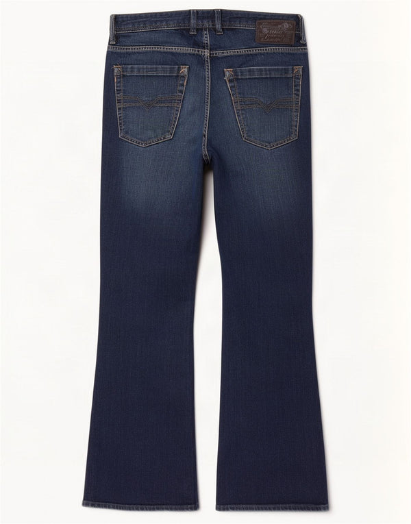 Diesel Mens Zhav Bootcut Jeans W32 L32 Navy Blue Cotton