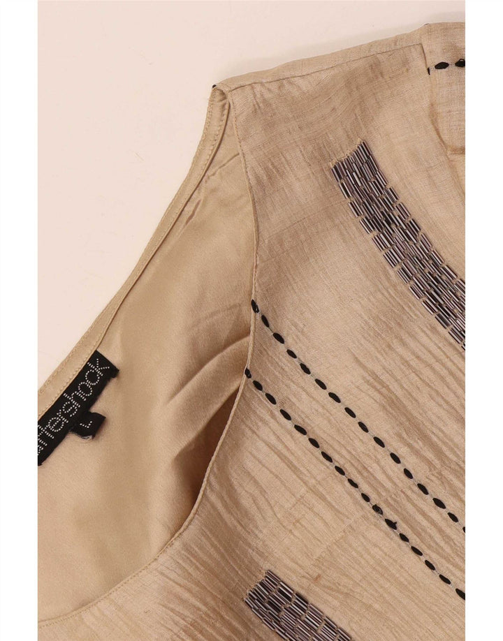 Aftershock Womens Shift Dress UK 14 Large Beige Striped
