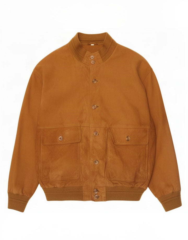 Vintage Mens Suede Jacket IT 50 Large Brown