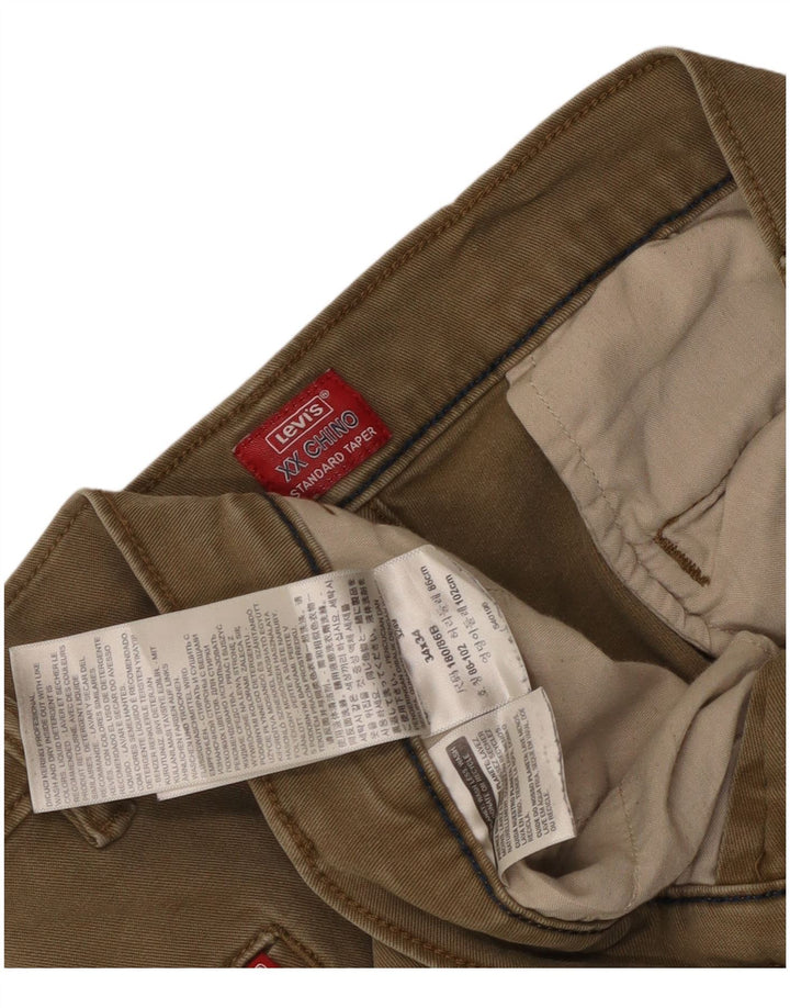 LEVI'S Mens Standard Tapered Chino Trousers W34 L31 Beige Cotton
