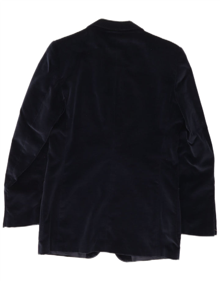 Vintage Mens 2 Button Velvet Blazer Jacket IT 50 Large Navy Blue