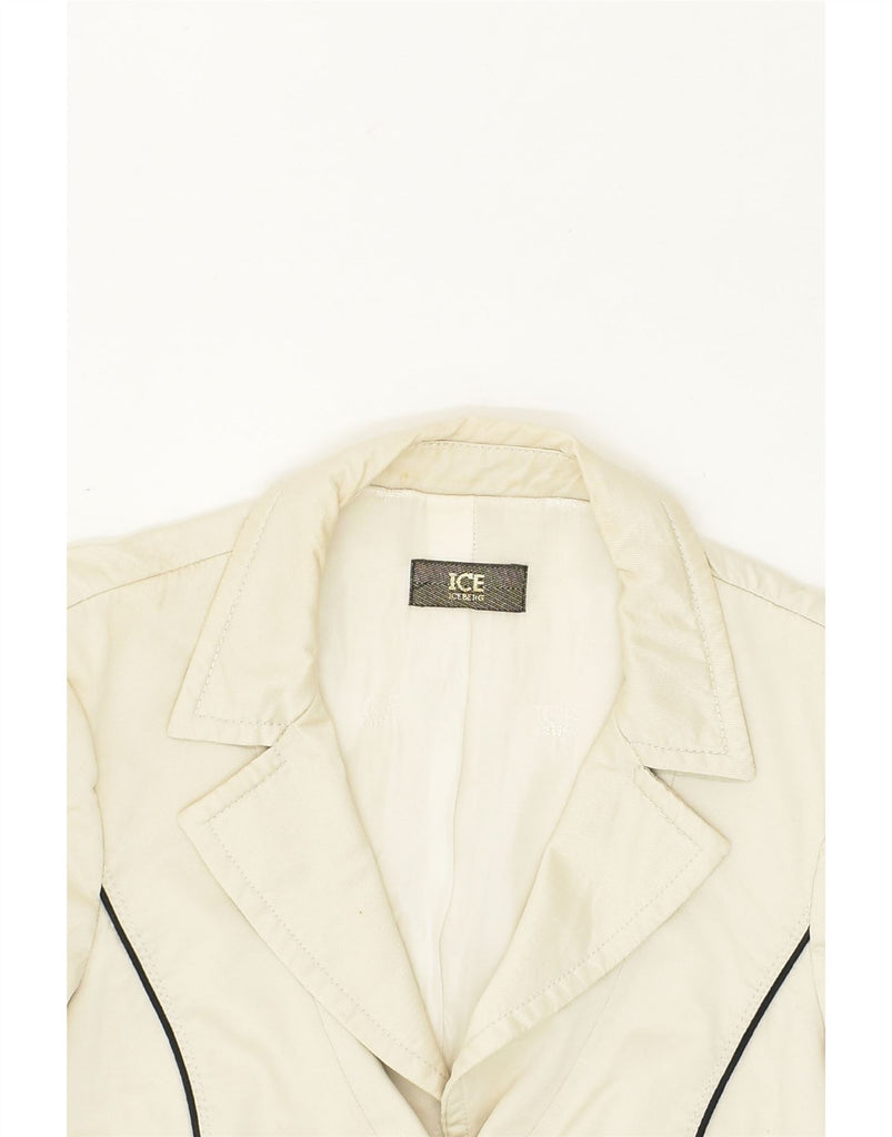 ICEBERG Womens 2 Button Blazer Jacket IT 42 Medium White Cotton | Vintage Iceberg | Thrift | Second-Hand Iceberg | Used Clothing | Messina Hembry 