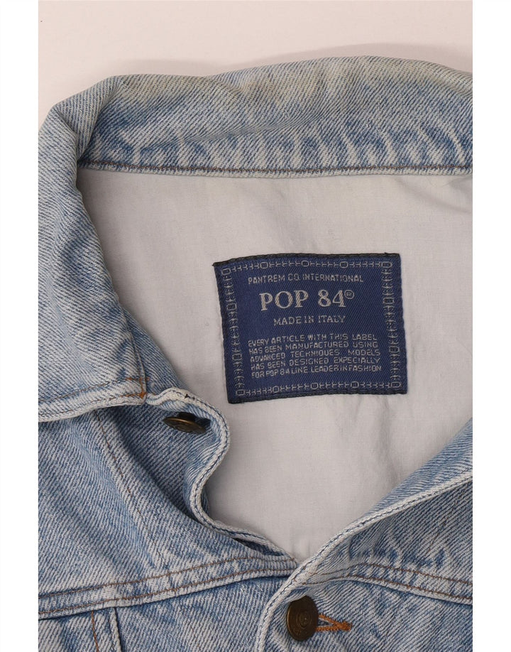 POP 84 Mens Denim Jacket UK 40 Large Blue