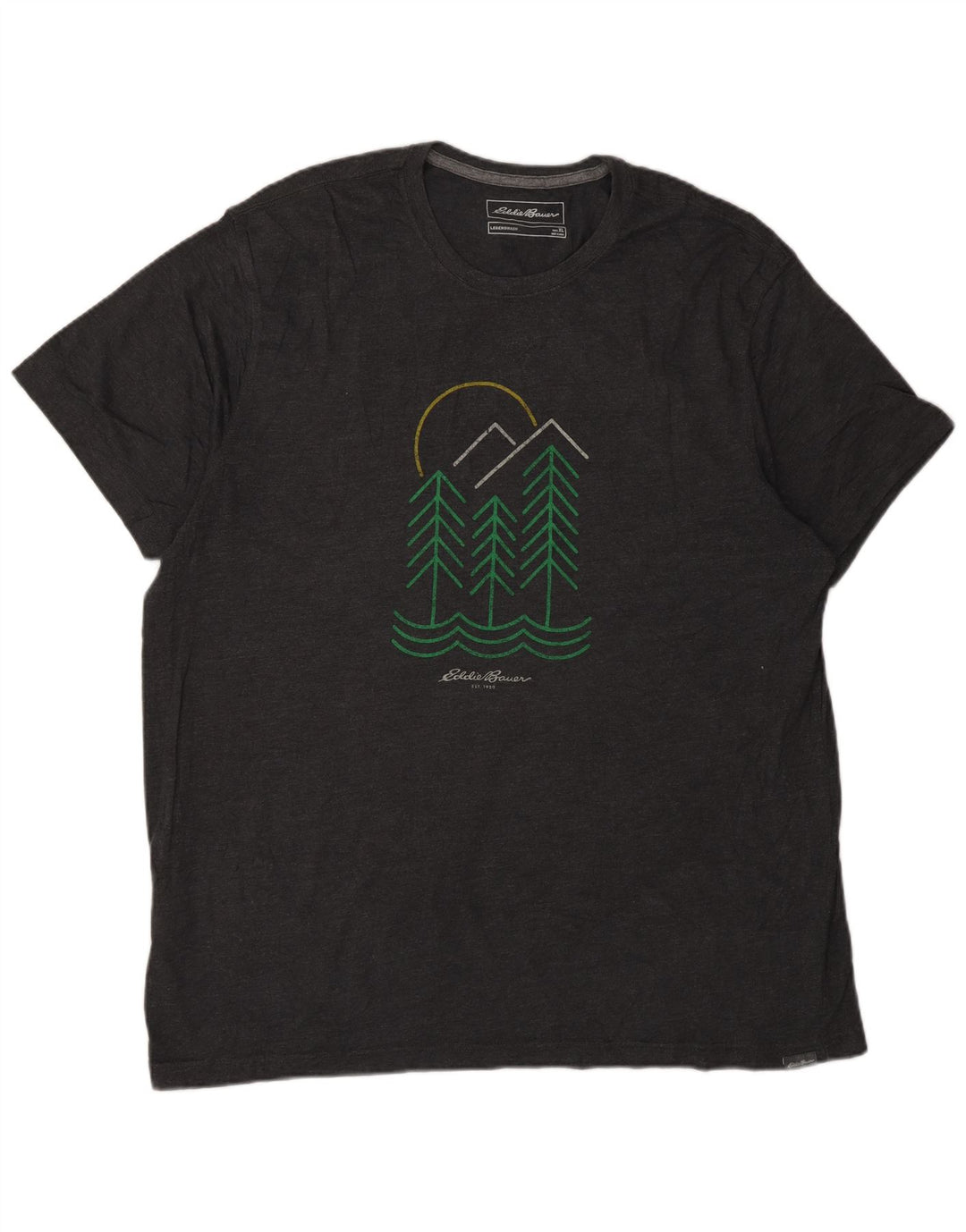 Eddie Bauer Mens Graphic T-Shirt Top XL Grey Cotton