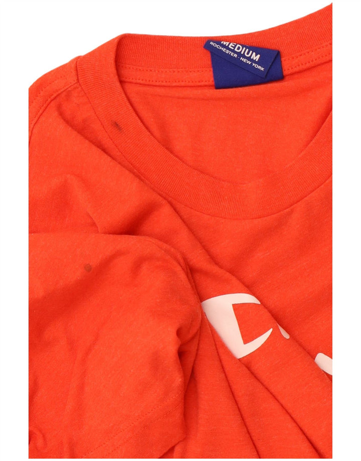 CHAMPION Mens Graphic T-Shirt Top Medium Orange