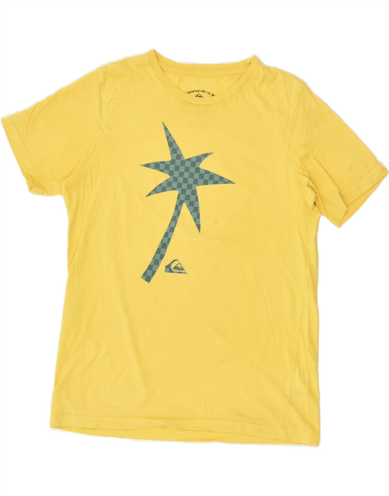 QUIKSILVER Boys Graphic T-Shirt Top 13-14 Years Yellow Cotton | Vintage Quiksilver | Thrift | Second-Hand Quiksilver | Used Clothing | Messina Hembry 