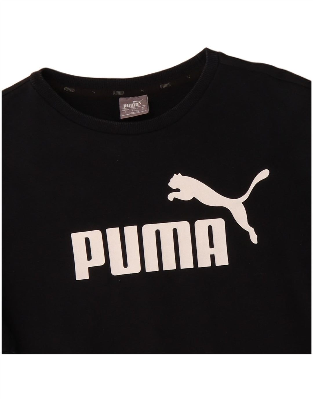 Puma Mens Graphic Sweatshirt Jumper Large Black Cotton
