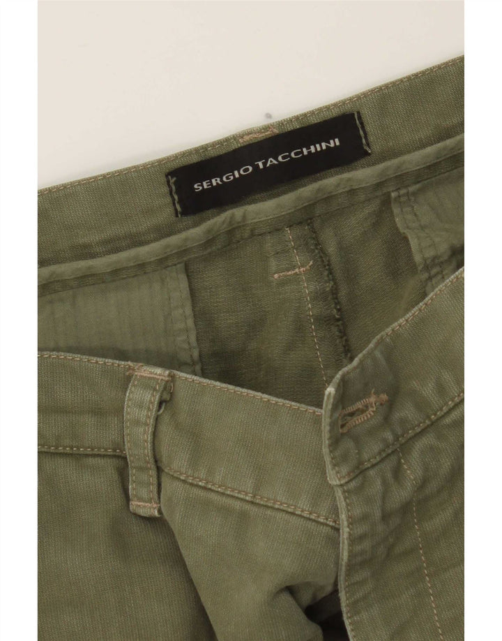 Sergio Tacchini Mens Wide Leg Cargo Trousers W34 L27 Green