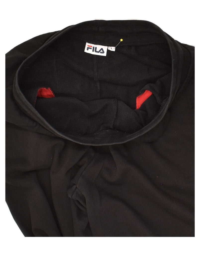 FILA Mens Tracksuit Trousers Large Black Cotton | Vintage Fila | Thrift | Second-Hand Fila | Used Clothing | Messina Hembry 