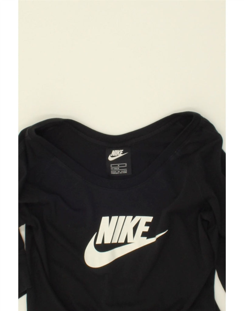 NIKE Girls Graphic 3/4 Sleeve T-Shirt Dress 10-11 Years Medium Black | Vintage Nike | Thrift | Second-Hand Nike | Used Clothing | Messina Hembry 