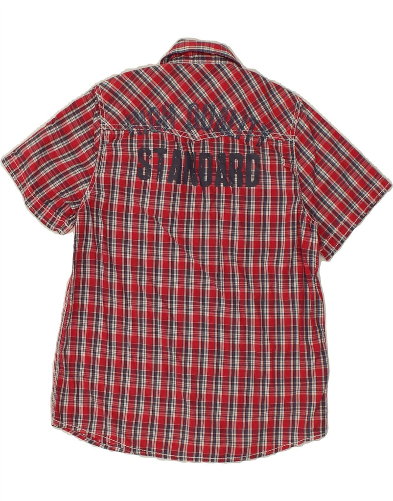 BENETTON Boys Graphic Short Sleeve Shirt 11-12 Years Red Check Cotton | Vintage Benetton | Thrift | Second-Hand Benetton | Used Clothing | Messina Hembry 