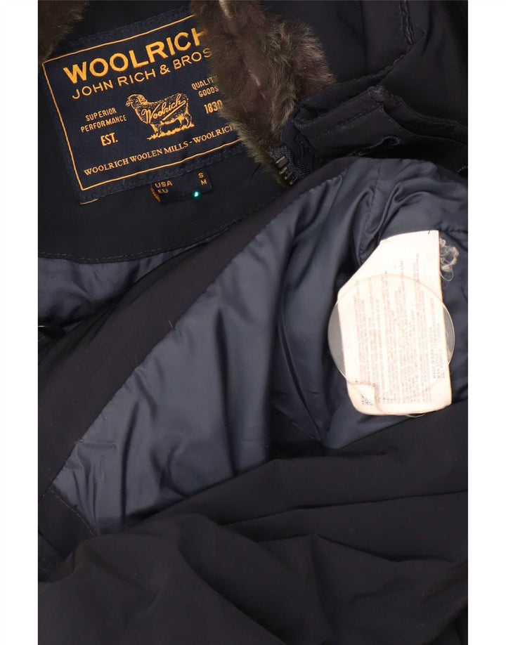 Woolrich Mens Padded Coat UK 38 Medium Navy Blue Polyester