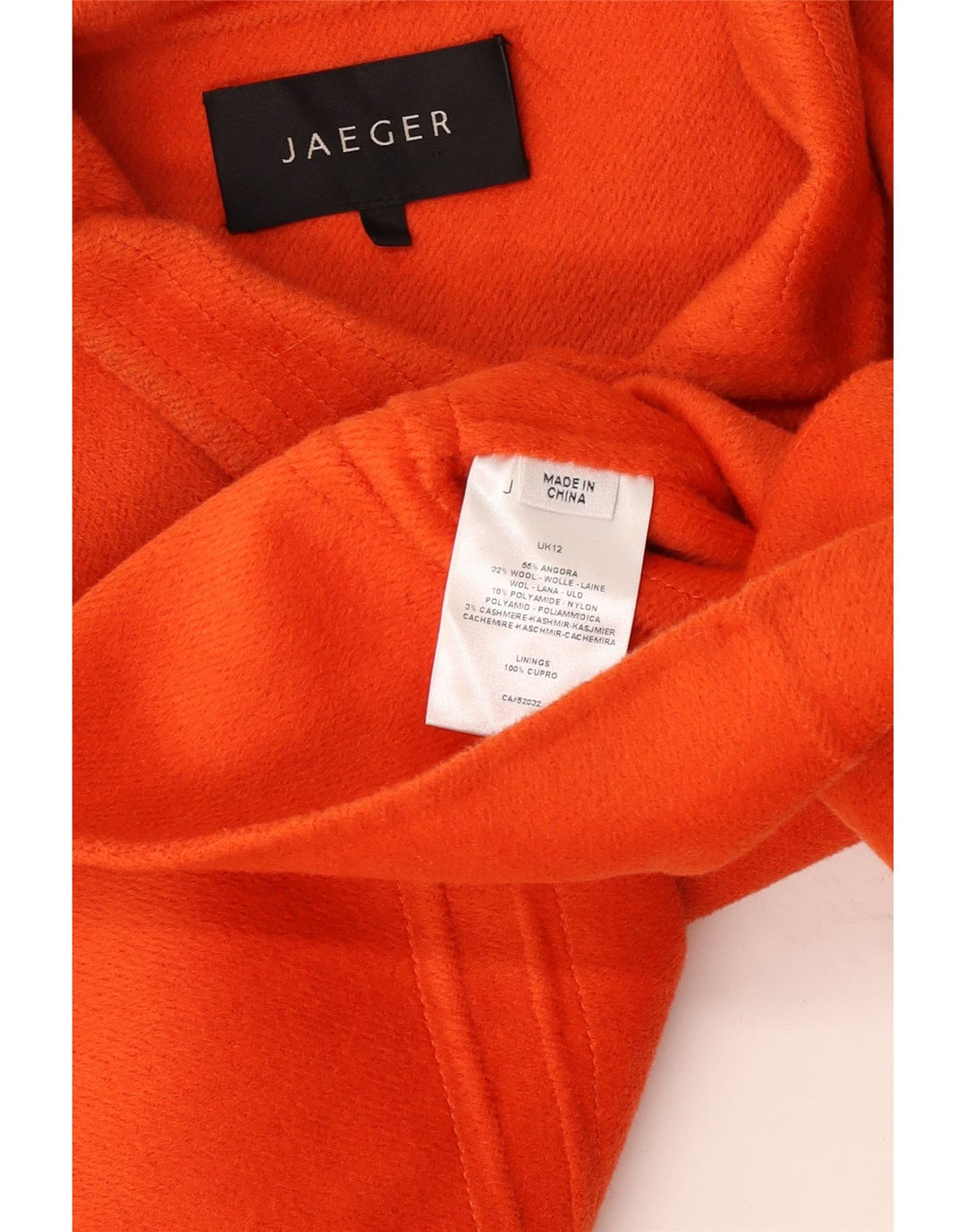 Jaeger Womens 3 Button Bolero Jacket UK 12 Medium Orange Angora