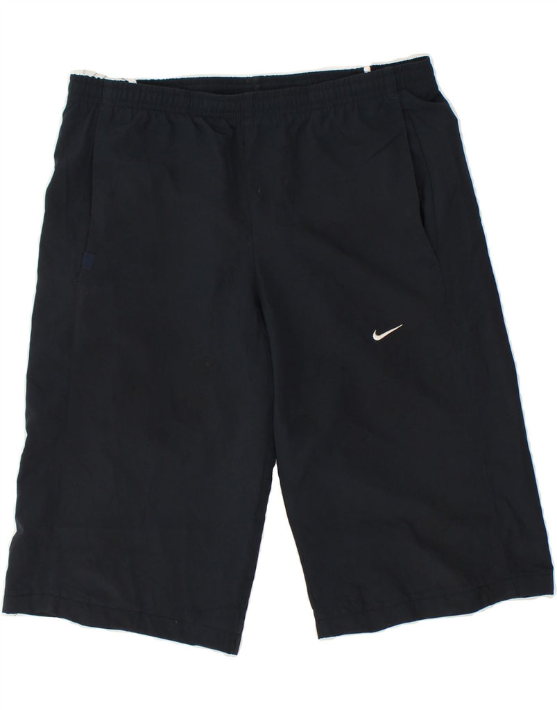 NIKE Mens Sport Shorts UK 34/36 Small Navy Blue | Vintage Nike | Thrift | Second-Hand Nike | Used Clothing | Messina Hembry 
