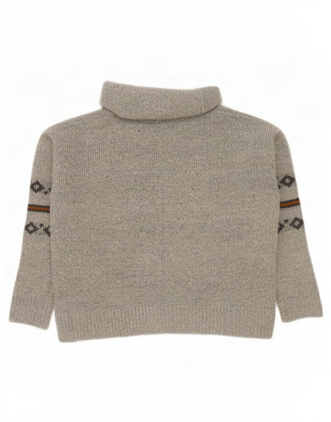 Weird Fish Womens Roll Neck Jumper Sweater UK 14 Large Grey Fair Isle