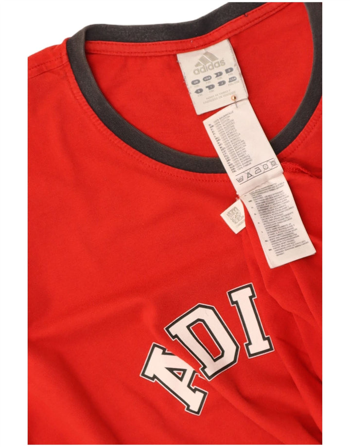 ADIDAS Mens Graphic T-Shirt Top 2XL Red Cotton