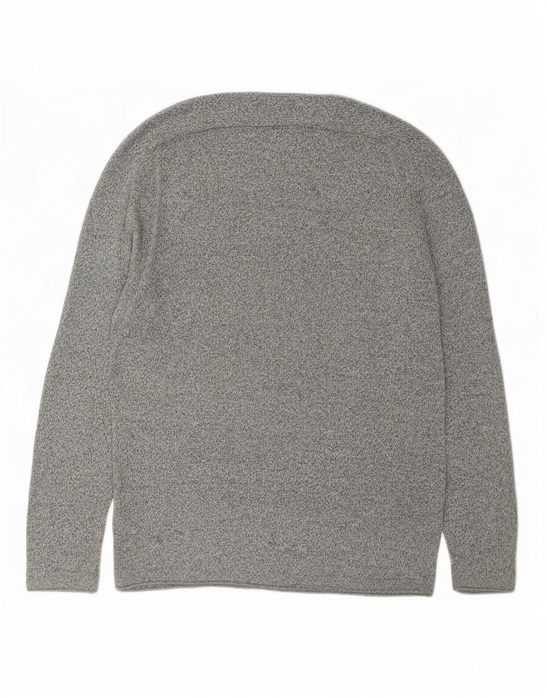 Zara Mens Boat Neck Jumper Sweater Large Grey Flecked Cotton