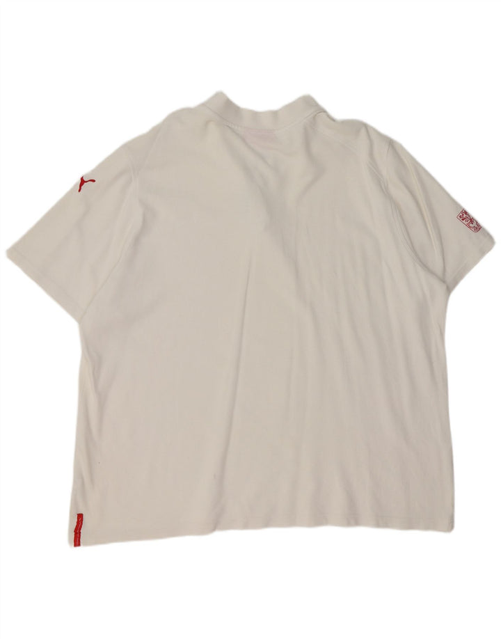 PUMA Mens Polo Shirt 2XL White Cotton