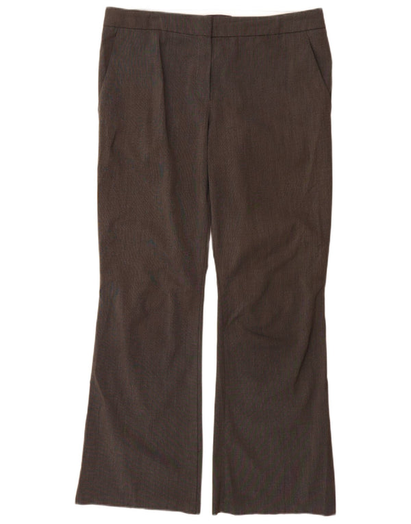 Marks & Spencer Womens High Waist Chino Trousers UK 12 Medium W32 L30 Grey