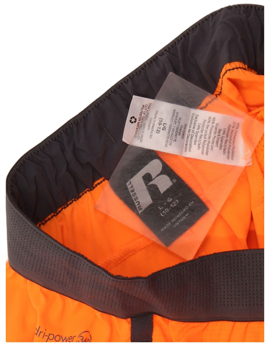 RUSSELL ATHLETIC Boys Dri-Power Sport Shorts 10-11 Years Large Orange