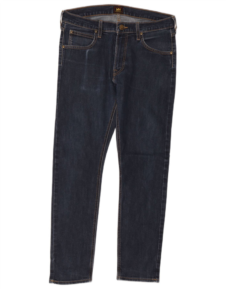 Lee Mens Luke Slim Jeans W32 L32 Navy Blue Cotton