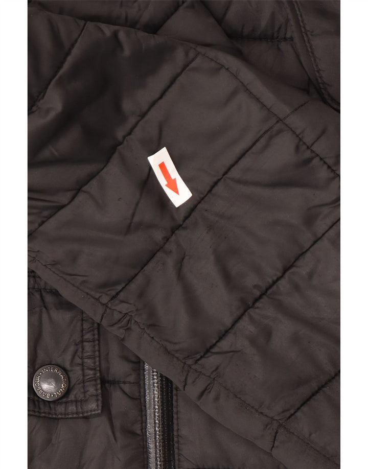 Barbour Mens Hooded Padded Jacket UK 40 Large Black Polyester