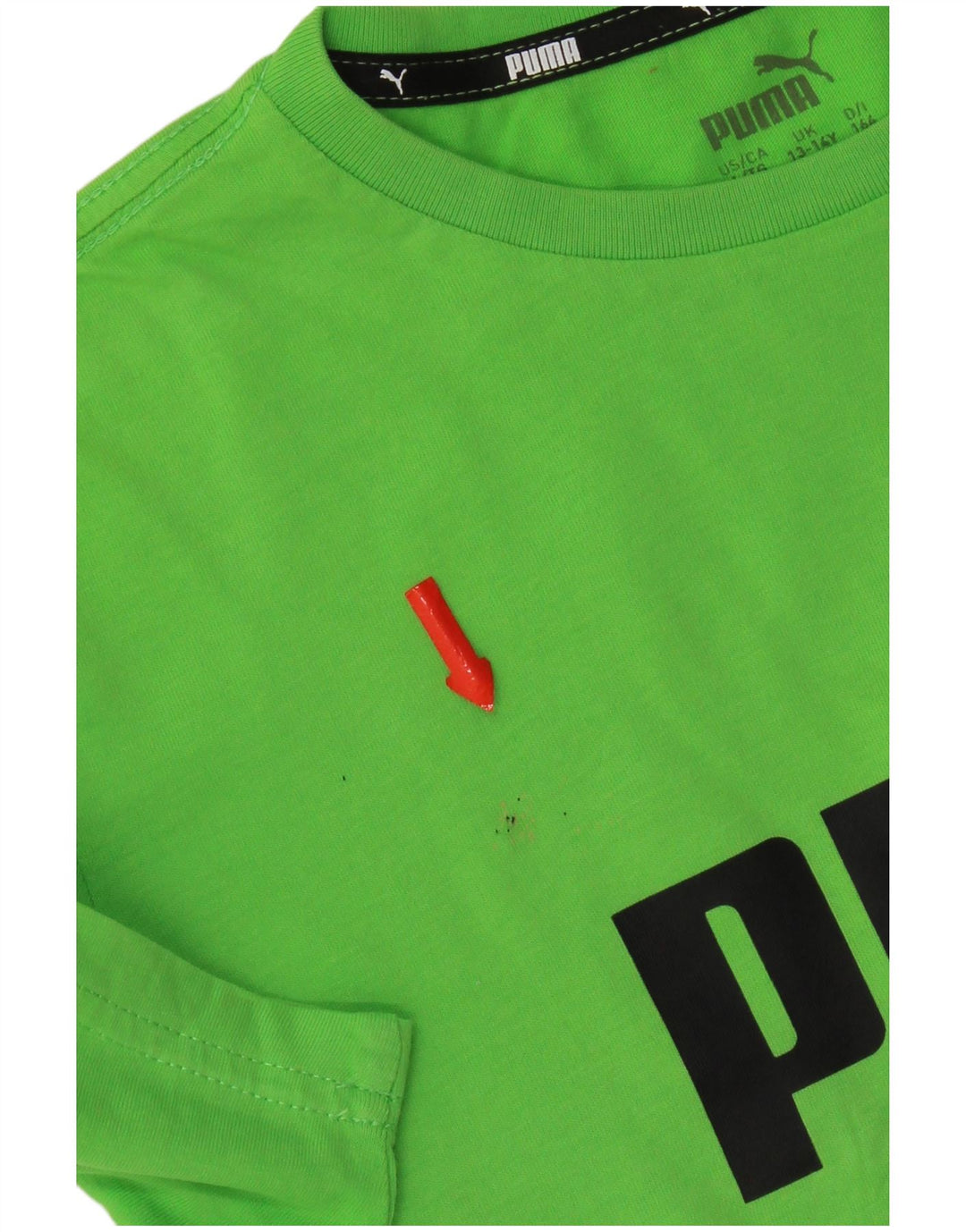 Puma Boys Graphic T-Shirt Top 13-14 Years Green