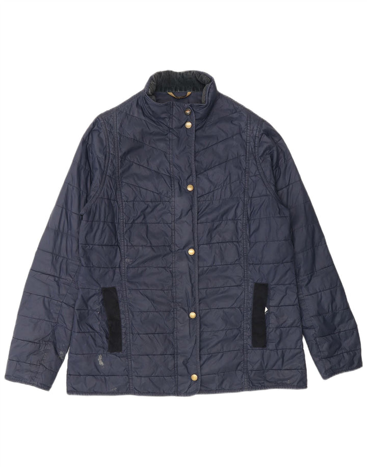 Barbour Womens Padded Jacket UK 16 Large Navy Blue Colourblock Polyamide