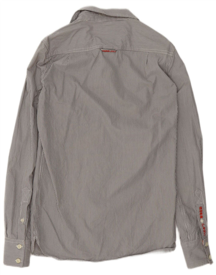 Superdry Mens Shirt Small Grey Pinstripe Cotton