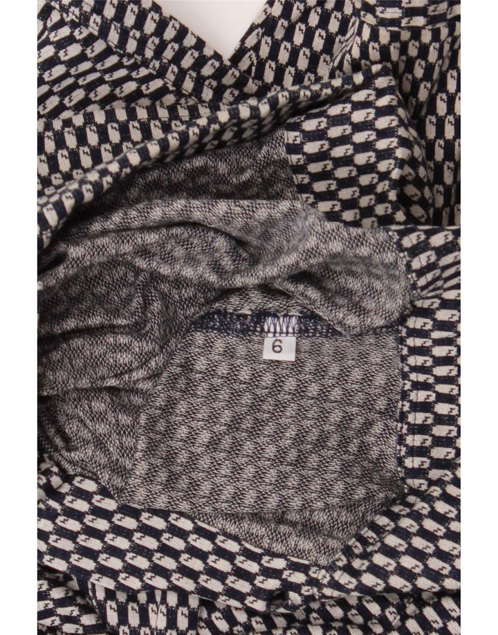 Valentino Mens Shirt Large Navy Blue Geometric Cotton
