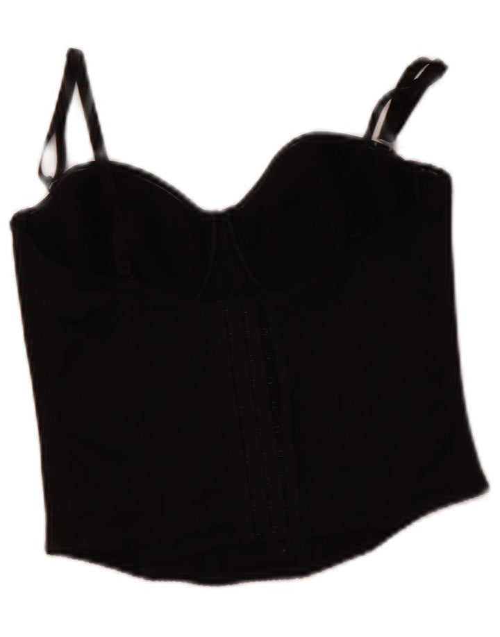 TRIUMPH Womens Crop Corset Top UK 4 XS Black Polyester