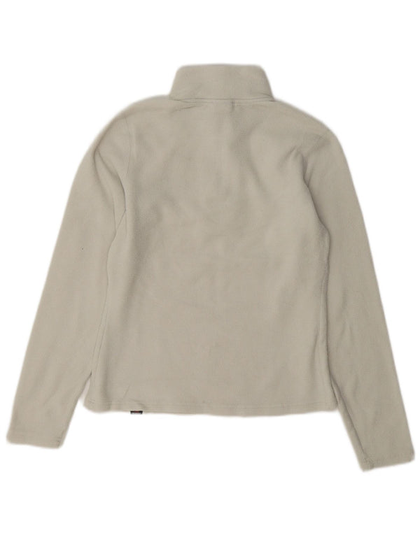 The North Face Womens Zip Neck Fleece Jumper UK 6 XS Off White Polyester