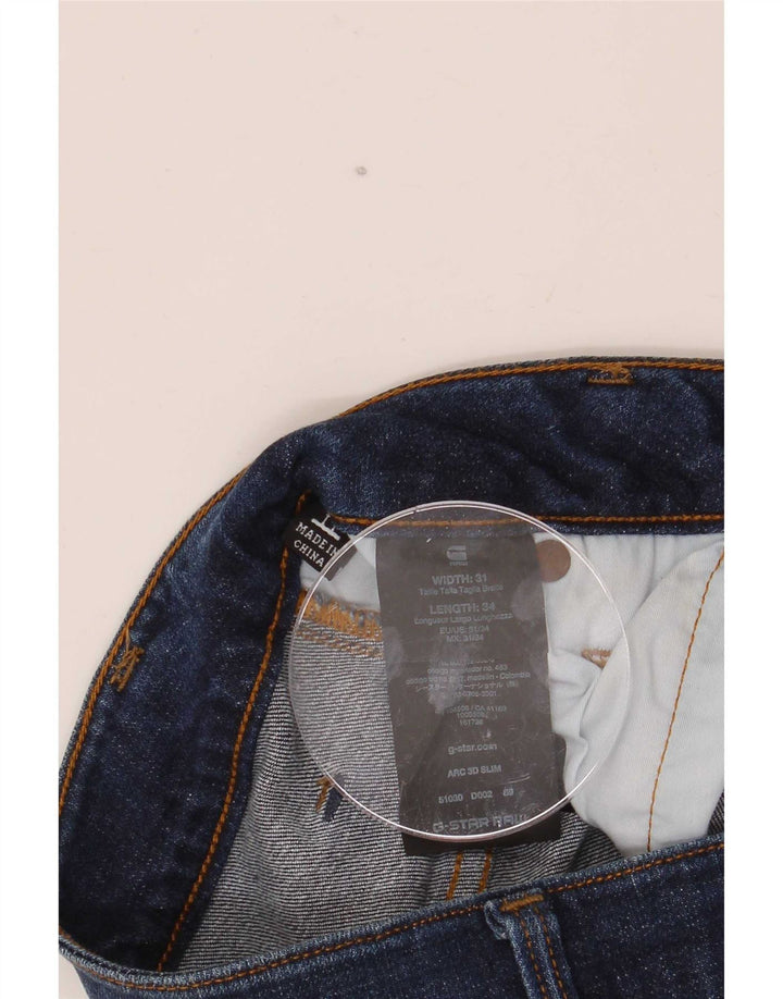 G-Star Mens Arc Denim Shorts W31 Medium Navy Blue Cotton