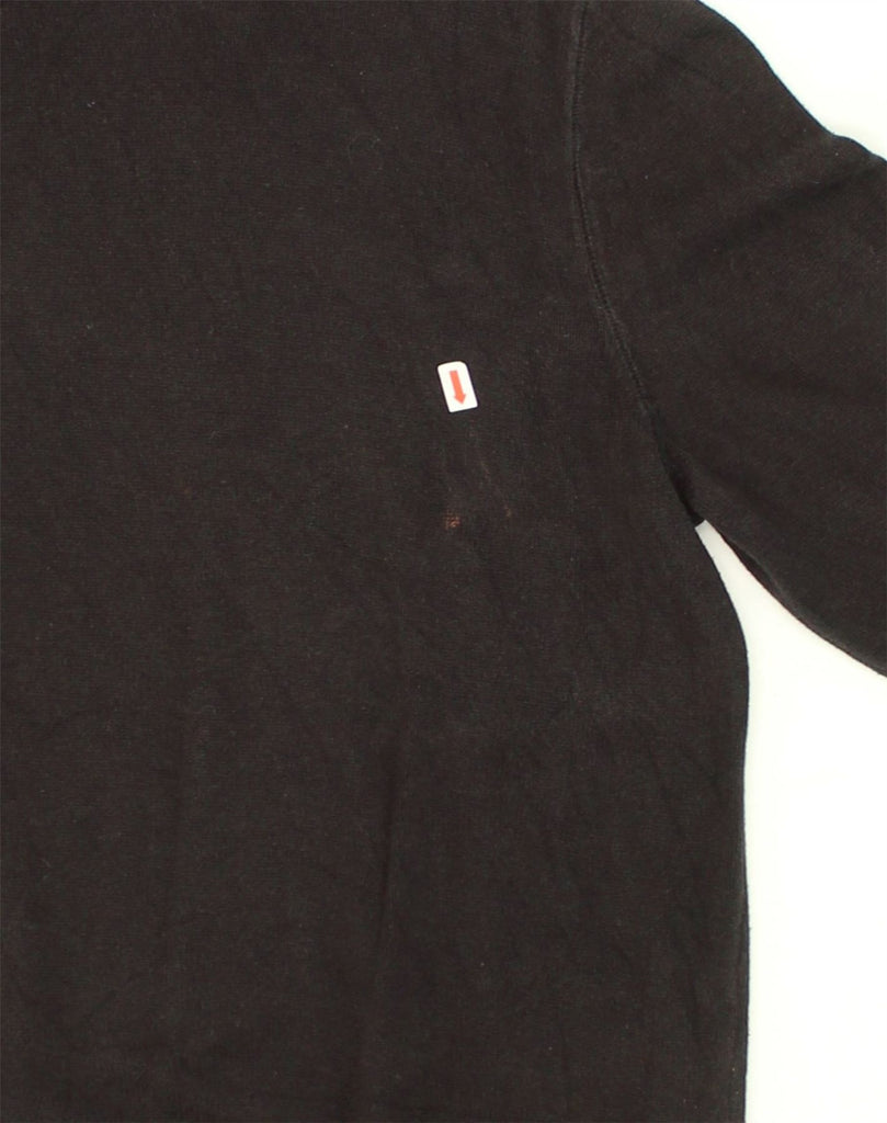 TOMMY HILFIGER Mens Crew Neck Jumper Sweater Large Black Cotton | Vintage Tommy Hilfiger | Thrift | Second-Hand Tommy Hilfiger | Used Clothing | Messina Hembry 