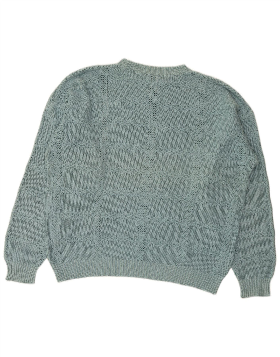 I Maschi Mens Crew Neck Jumper Sweater IT 50 Medium Turquoise Striped Silk
